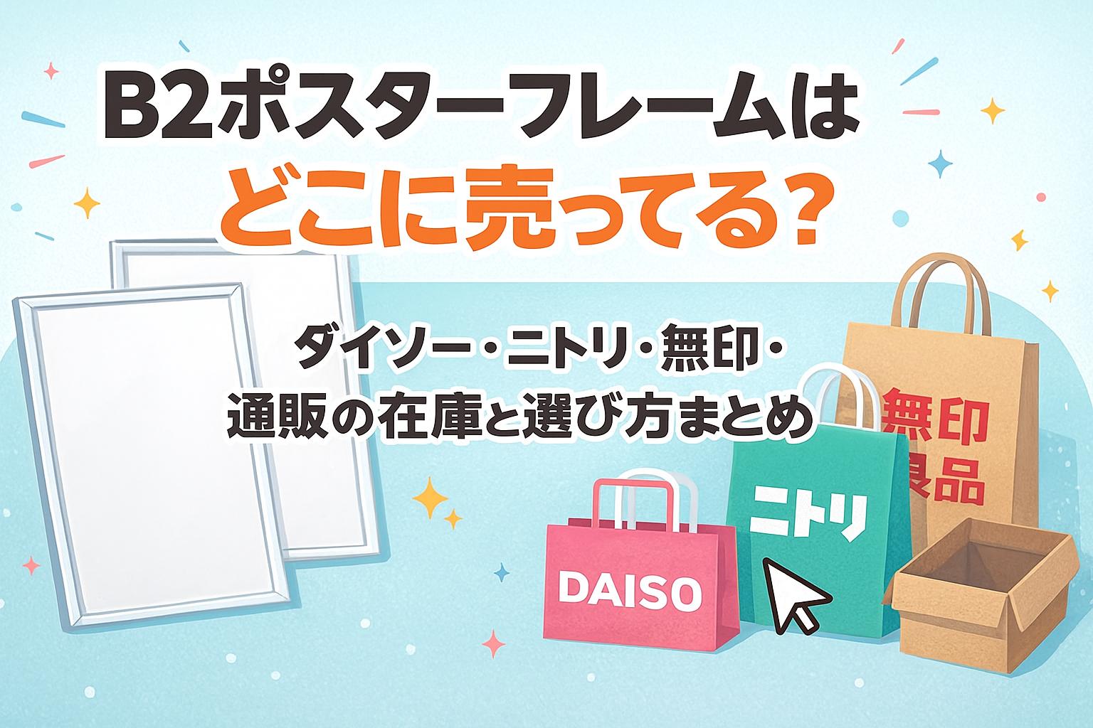 B2ポスターフレームはどこに売ってる？ダイソー・ニトリ・無印・通販の在庫と選び方まとめ