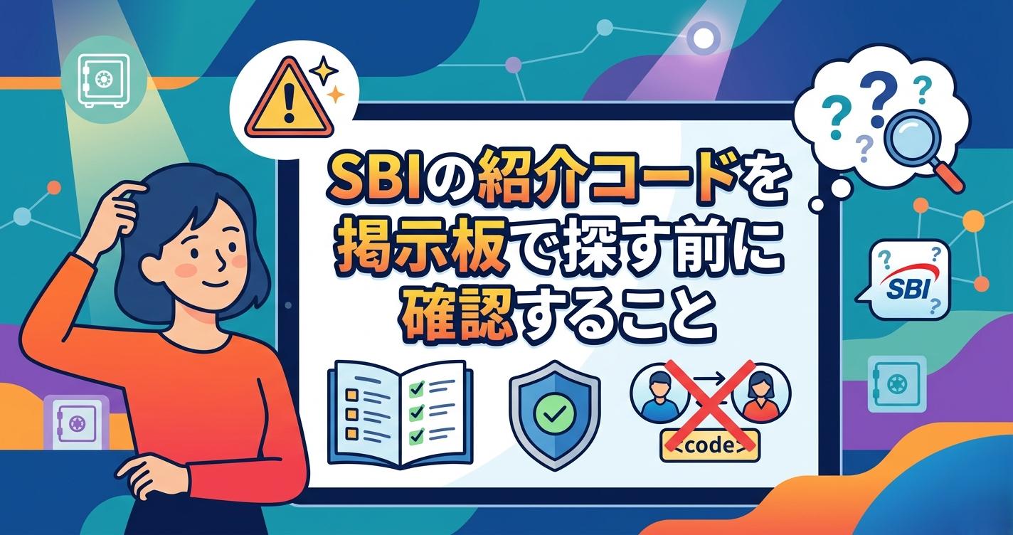 SBIの紹介コードを掲示板で探す前に確認すること