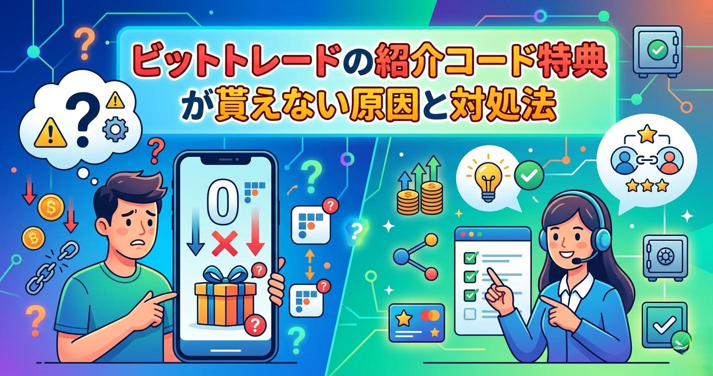 ビットトレードの紹介コード特典が貰えない原因と対処法【2026年】