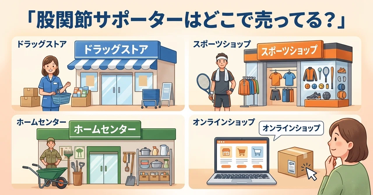 股関節サポーターはどこで売ってる？スポーツ用品店・ドラッグストア・ネット通販の売り場を調査