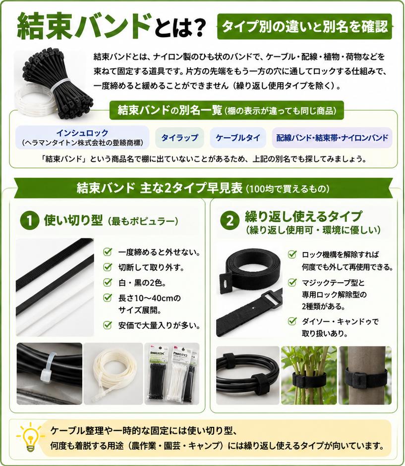 100均の結束バンドはどこに売ってる？ダイソー・セリア・キャンドゥの売り場