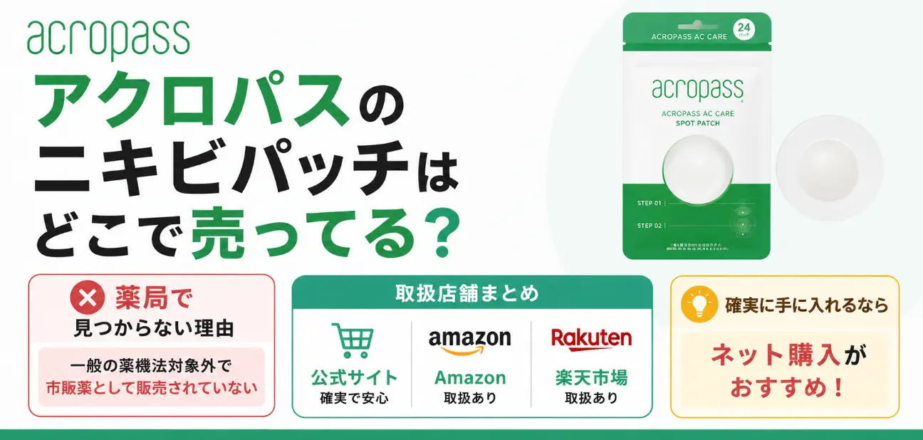 アクロパスのニキビパッチはどこで売ってる？薬局で見つからない理由と取扱店舗まとめ