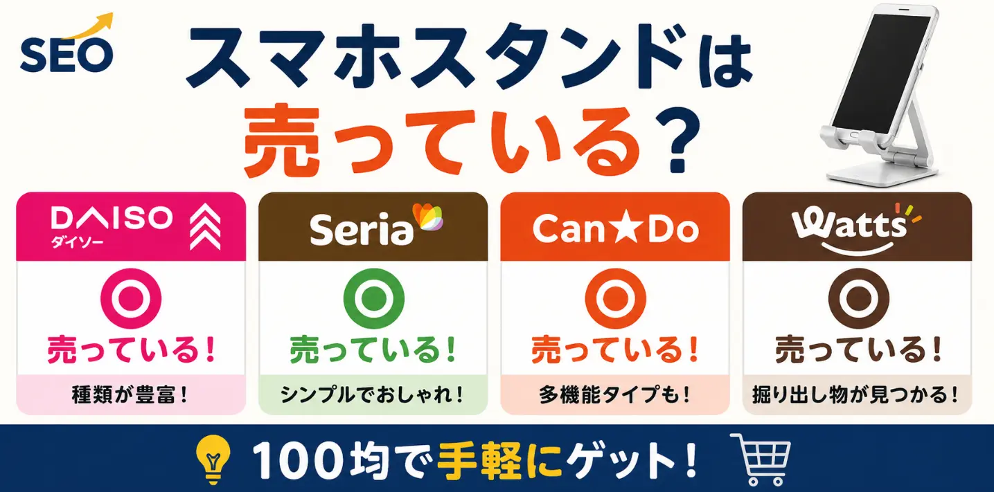 スマホスタンドはダイソー・セリア・キャンドゥ・ワッツに売っている？